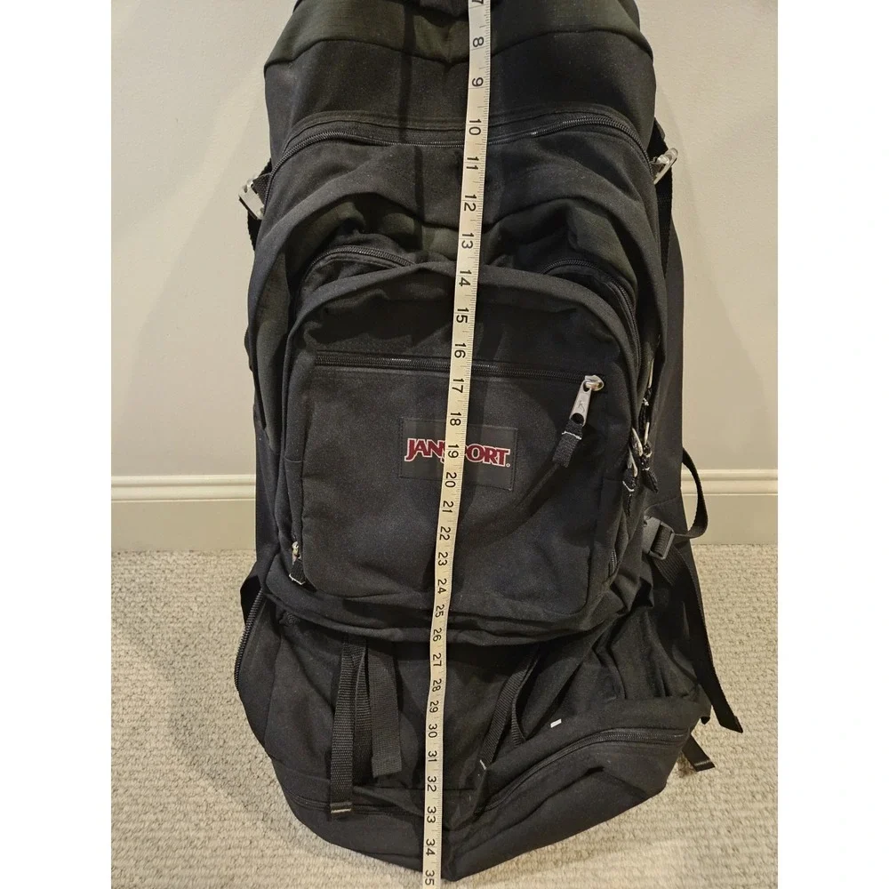 JANSPORT Hiking BACKPACK With Removable Day Pack Black Internal Frame EUC‎ Tall